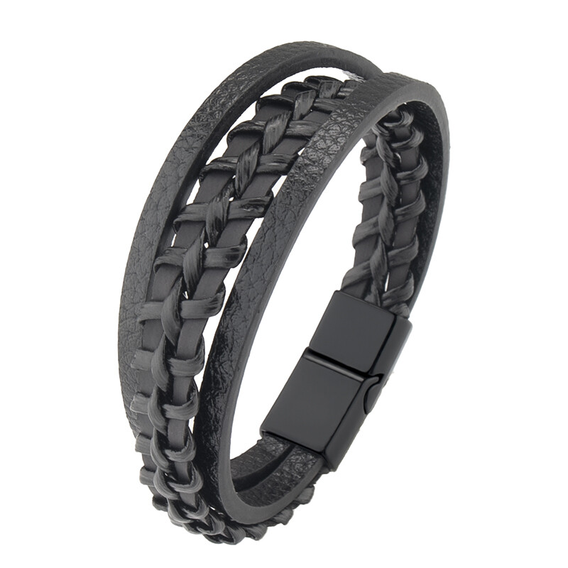 Muška modna kožna narukvica, višeslojna narukvica od pletenog užeta zgodan dar od oca dečka