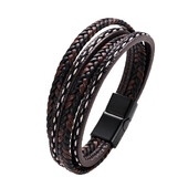 Brățară clasică din piele cu mai multe straturi pentru bărbați Brățară cu farmec cu simbol infinit Bijuterii de modă Cadouri pentru bărbați cu ridicata