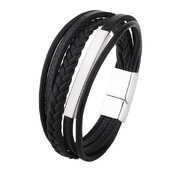 Нова ръчно тъкана релефна кожена гривна Гривна със символ на безкрайността с метална магнитна закопчалка Мъжки бижута Подарък за деня на бащата