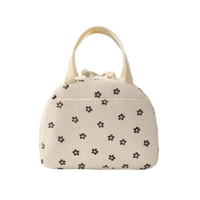 Преносими чанти за обяд от рипсено кадифе Термоизолационна кутия за обяд Сладък принт Дамска чанта за съхранение на обяд Дамска чанта за пикник Bento с голям капацитет