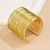 Kreativna metalna žičana narukvica u zlatnoj boji za žene, muškarce, otvorenih usta, isprepletena narukvica, modni nakit, darovi