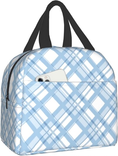 Сладки котки Изолирана чанта за обяд за жени Сладки котенца Кутия за обяд Бяло оранжево Сиво Котки Многократна хладилна чанта 8x5x8,5 инча