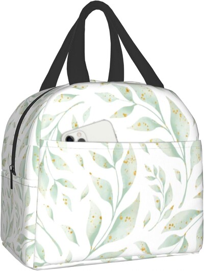 Сладки котки Изолирана чанта за обяд за жени Сладки котенца Кутия за обяд Бяло оранжево Сиво Котки Многократна хладилна чанта 8x5x8,5 инча