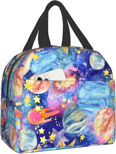 Сладки котки Изолирана чанта за обяд за жени Сладки котенца Кутия за обяд Бяло оранжево Сиво Котки Многократна хладилна чанта 8x5x8,5 инча