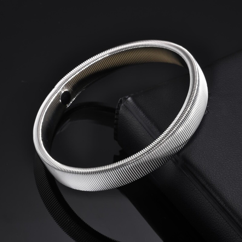 Еластични гривни от неръждаема стомана за мъже, момчета, 19,5 см метални гривни, ежедневни ежедневни минималистични подаръци за бижута