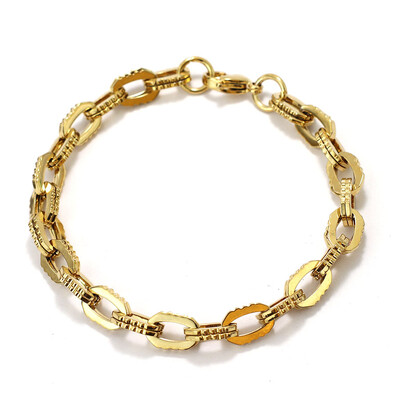 Brățară hiphop din oțel inoxidabil pentru bărbați, lucrată manual, de lux, din zirconiu, cu lanț de tenis, brățară, accesorii cadou pentru ziua tatălui.