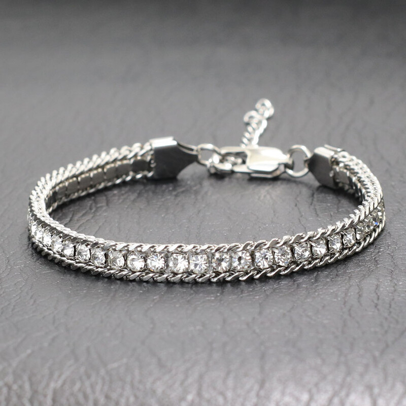 Brățară hiphop din oțel inoxidabil pentru bărbați, lucrată manual, de lux, din zirconiu, cu lanț de tenis, brățară, accesorii cadou pentru ziua tatălui.