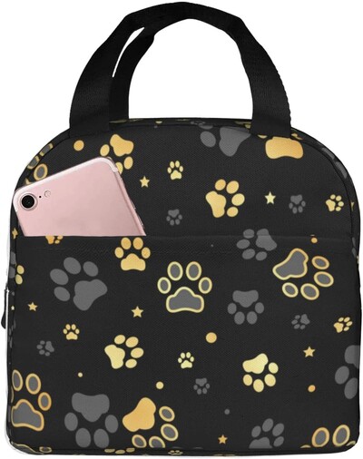 Lõunakott isoleeritud armsad koerad multifilmid loomad lõunasöögikarp Korduvkasutatav lõunakott koolitööks kolledži välireiside piknik