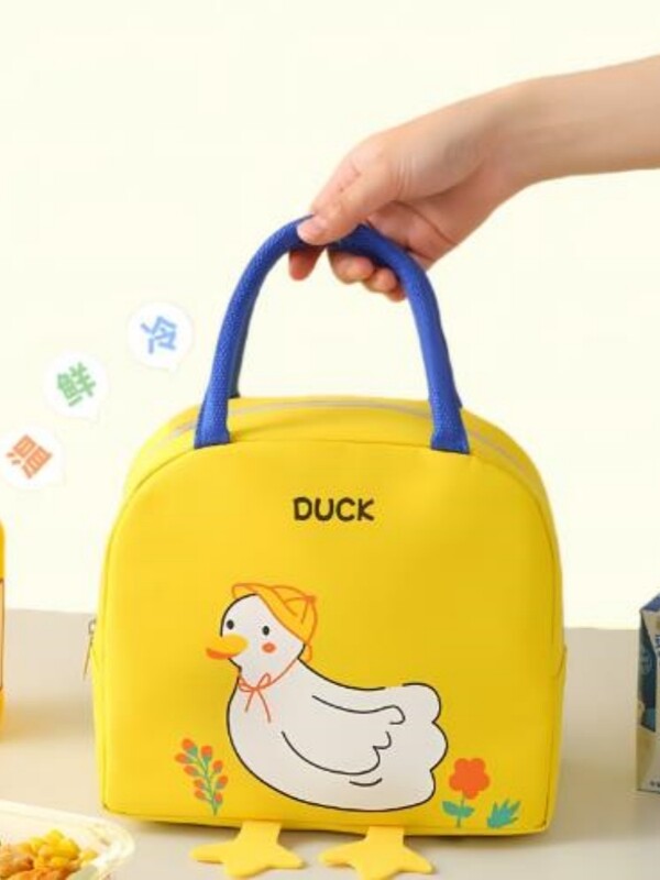 Mâinile drăguțe din desene animate îmbunătățesc aspectul, geantă de prânz pentru copii de mare capacitate, geantă de depozitare cu izolare termică din folie de aluminiu