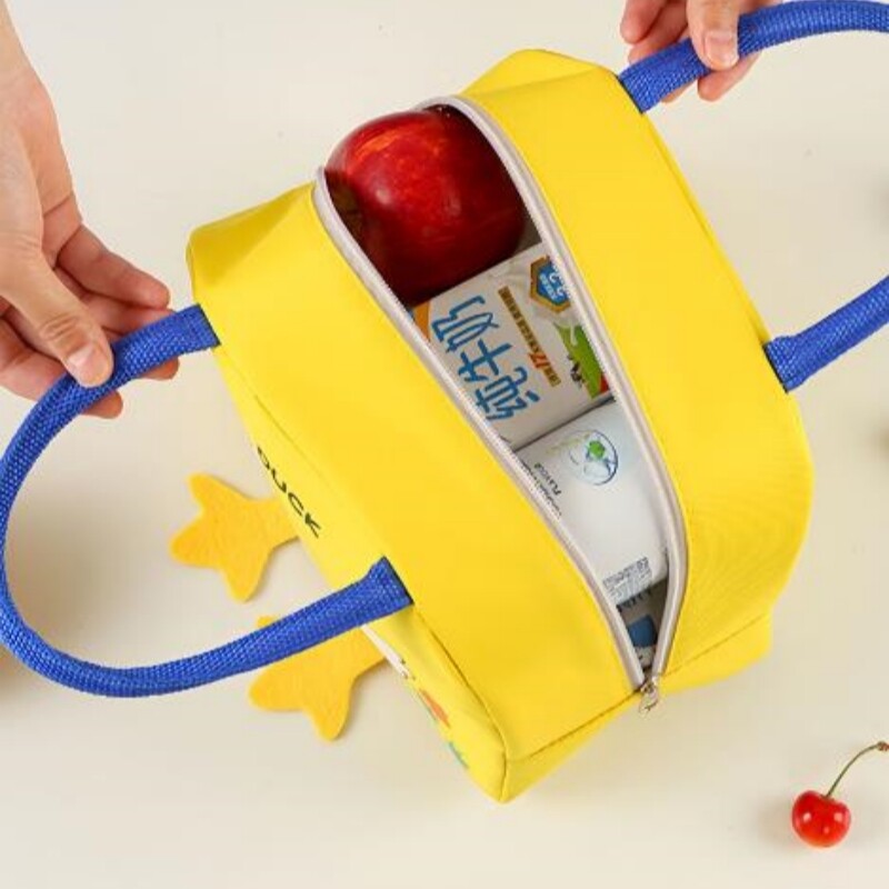 Mâinile drăguțe din desene animate îmbunătățesc aspectul, geantă de prânz pentru copii de mare capacitate, geantă de depozitare cu izolare termică din folie de aluminiu