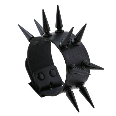 Jaunas Black Punk Spike Kniedes Rokassprādzes Sievietēm Stud Rokassprādze PU Ādas Šarms Aproce Rokassprādzes Aproces Aproces Rotaslietas Ballīte Dāvana