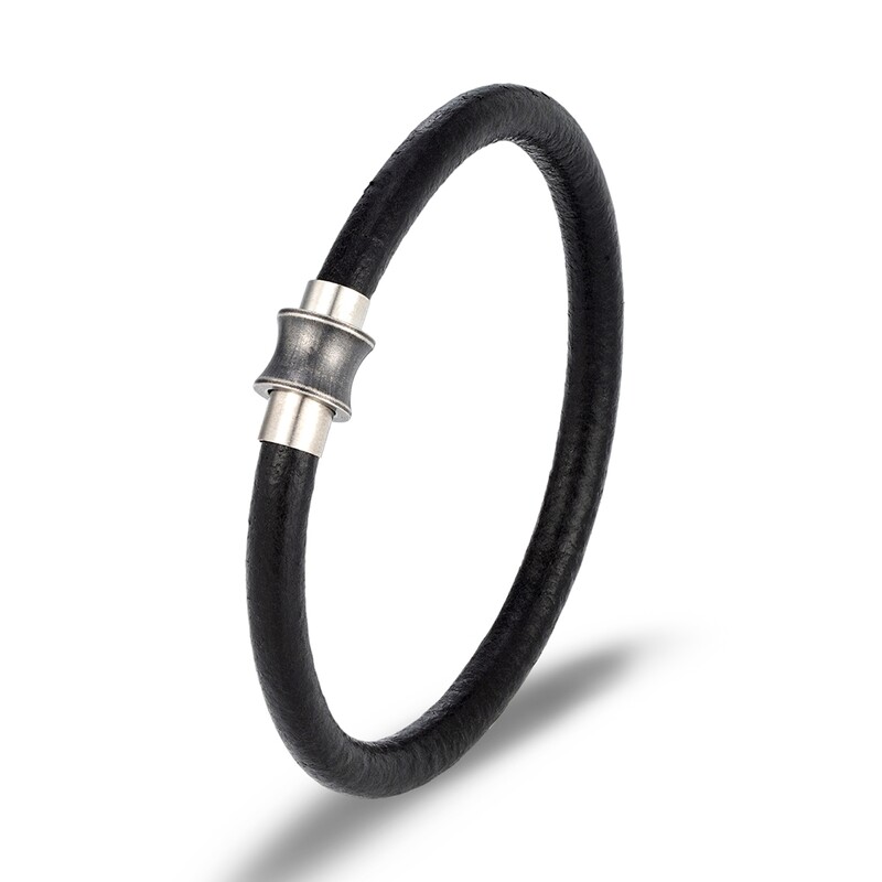 MKENDN Jednostavan stil Muškarci Žene Primarna boja Narukvica od kravlje kože Retro Nehrđajući čelik Magnet Kopča Dodaci Ručno izrađeni darovi