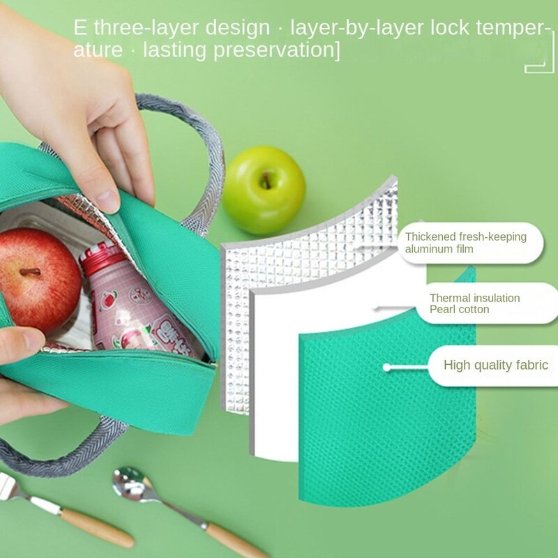 Geantă de prânz stereoscopică din stofă Oxford Geantă termică portabilă Genți izolate pentru cutie de prânz Accesorii pentru cutie de prânz