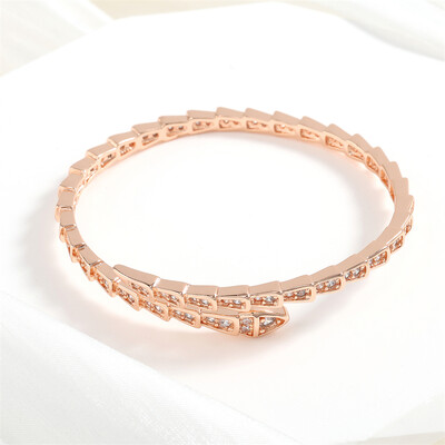 RAKOL Trendovske cirkonijeve narukvice za nokte za žene Geometrijske višeslojne križne narukvice Kreativna zabava Dnevni nakit