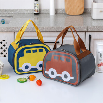 Cartoon Cute Car Lunch Bag Box για αγόρια κορίτσια Παιδιά Φορητή αποθήκευση τροφίμων Κουτί μεσημεριανού γεύματος θερμική θήκη πικνίκ ταξιδιού