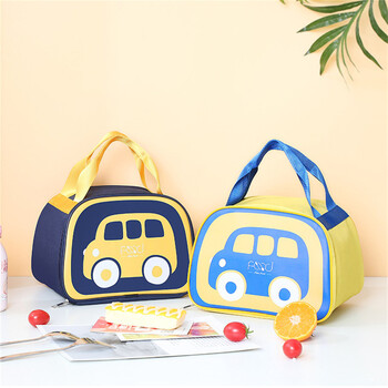 Cartoon Cute Car Lunch Bag Box για αγόρια κορίτσια Παιδιά Φορητή αποθήκευση τροφίμων Κουτί μεσημεριανού γεύματος θερμική θήκη πικνίκ ταξιδιού