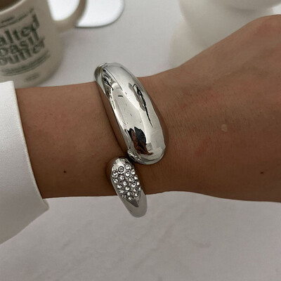 Punk Hip Hop Manșetă cu picături de apă Brățări late Vintage auriu culoare argintie Brățări geometrice de primăvară Brățări pentru femei Bijuterii