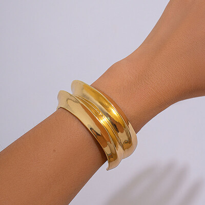 Pretjerane vintage geometrijske nepravilne manšete široke narukvice za žene punk zlatno srebrne boje perle narukvica nakit darovi