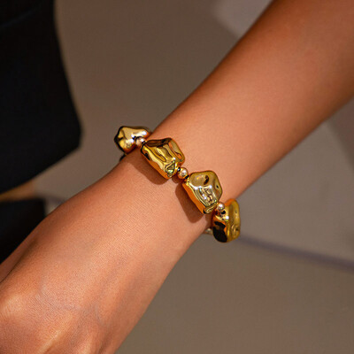 Pretjerane vintage geometrijske nepravilne manšete široke narukvice za žene punk zlatno srebrne boje perle narukvica nakit darovi