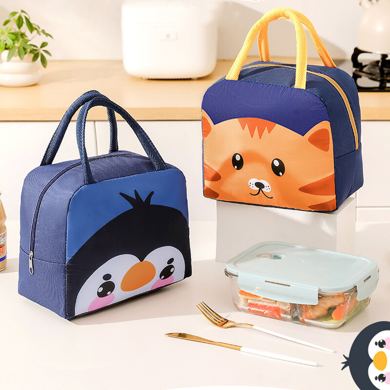 Genți de prânz termice portabile, drăguțe, cu desene animate, pentru copii, copii, picnic, bento, saci de depozitare izolatoare, pungi termice pentru ușă pentru alimente