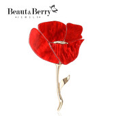 Емайлирани брошки с розови цветя за жени Унисекс ботанически игли 8-цветни налични ежедневни парти аксесоари подаръци