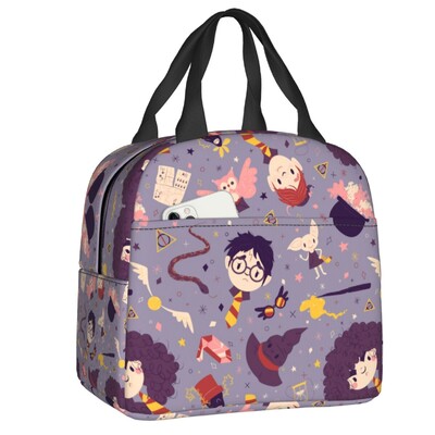 Školska magija Vještičarstvo Čarobnjaštvo Izolirana torba za ručak Vještica Čarobnjak Film Cosplay Termalni hladnjak za ponovno korištenje Bento Box Školska