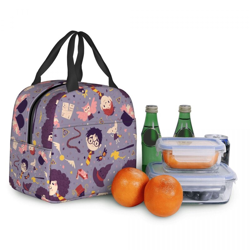 Školska magija Vještičarstvo Čarobnjaštvo Izolirana torba za ručak Vještica Čarobnjak Film Cosplay Termalni hladnjak za ponovno korištenje Bento Box Školska