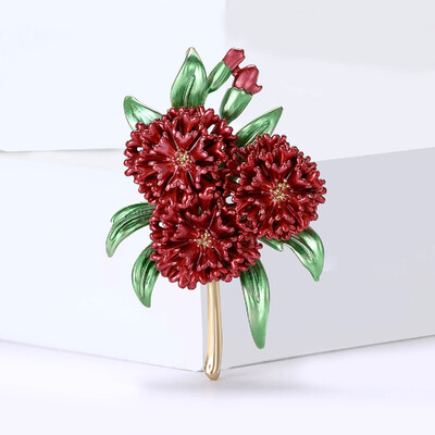 Broșe cu hortensie emailate la modă pentru femei Ace cu flori de plante cu stras Eveniment Cadouri amuzante de lux Decor pentru prieteni de Anul Nou