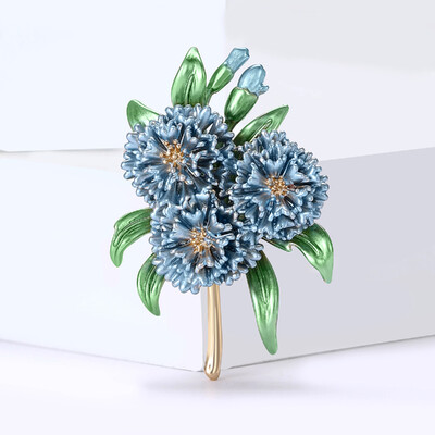 Broșe cu hortensie emailate la modă pentru femei Ace cu flori de plante cu stras Eveniment Cadouri amuzante de lux Decor pentru prieteni de Anul Nou