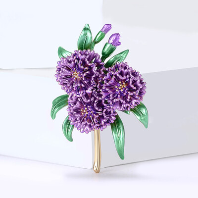 Broșe cu hortensie emailate la modă pentru femei Ace cu flori de plante cu stras Eveniment Cadouri amuzante de lux Decor pentru prieteni de Anul Nou