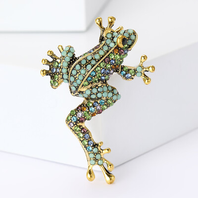 Broșe cu broaște cu picior lung cu stras strălucitor pentru femei Ace animale unisex Accesorii pentru petreceri la birou disponibile în 4 culori Cadouri