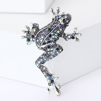 Broșe cu broaște cu picior lung cu stras strălucitor pentru femei Ace animale unisex Accesorii pentru petreceri la birou disponibile în 4 culori Cadouri