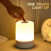 Jutiklinė naktinė lempa 3 režimai pritemdomas miegamojo lovos lempa USB įkrovimas Naktinis apšvietimas Aplinkos šviesa Minkštos šviesos stalo lempa vaikams Dovana