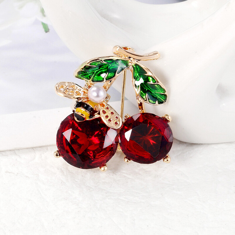 Novi slatki broš od trešnje za studentice, voćni kardigan, sigurnosna igla protiv odsjaja, kopča za unutrašnju torbicu, mali dodaci za odijelo