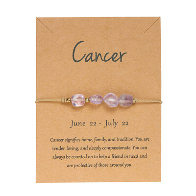 Šarms 12 zvaigznājs, dabīgā akmens krelles, rokassprādze sievietēm, pāris ar rokām austa virve Draudzība dzimšanas dienas zodiaka rotaslietas dāvanas