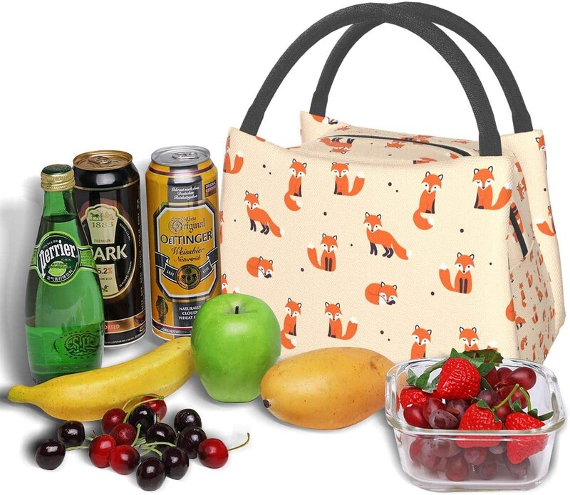 Vintage slatka mala crvena lisica torba za ručak Termalna torba za žene Kutija za ručak Izolirana posuda za ručak za višekratnu upotrebu Work Pinic Travel