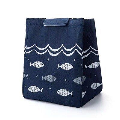 Geantă de prânz din pânză Oxford Geantă Bento de mână Geantă de izolare cu pește mic Geantă de izolare pentru picnic în aer liber Izolație de frig Gheață portabilă