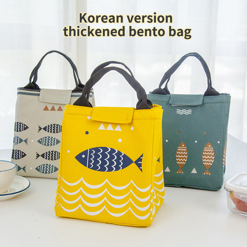 Geantă de prânz din pânză Oxford Geantă Bento de mână Geantă de izolare cu pește mic Geantă de izolare pentru picnic în aer liber Izolație de frig Gheață portabilă