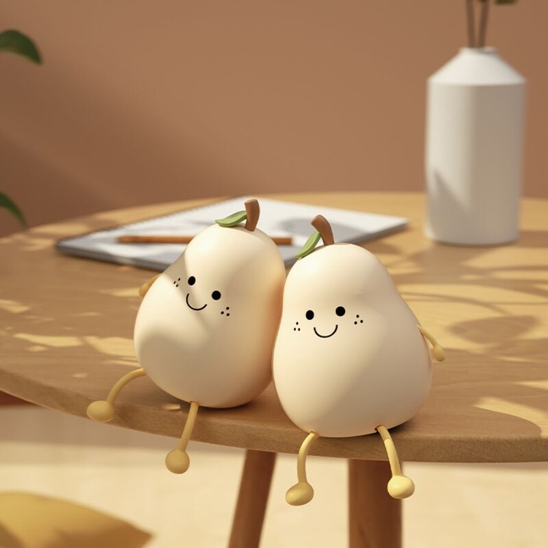 USB įkraunama naktinė lemputė kriaušė silikoninė naktinė lemputė jutikliniu jutikliu miegamojo lovos katės lempa su nuotolinio valdymo pulteliu, skirta vaikams, dovanoms