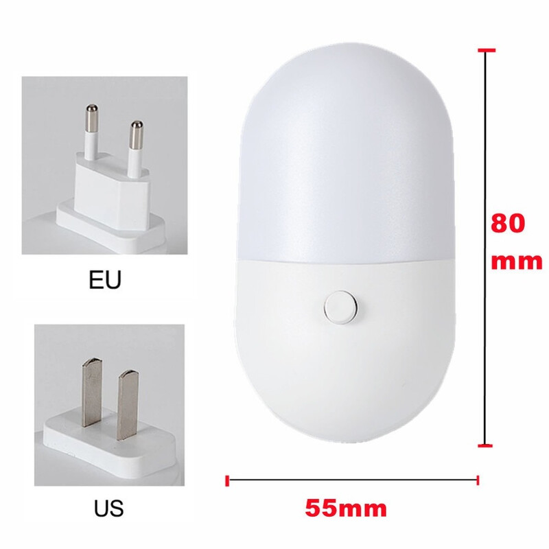 Naktinis šviestuvas EU US Plug LED naktinis šviestuvas AC220V miegamojo lempa Dovana vaikams Miela naktinė lempa koridoriaus WC