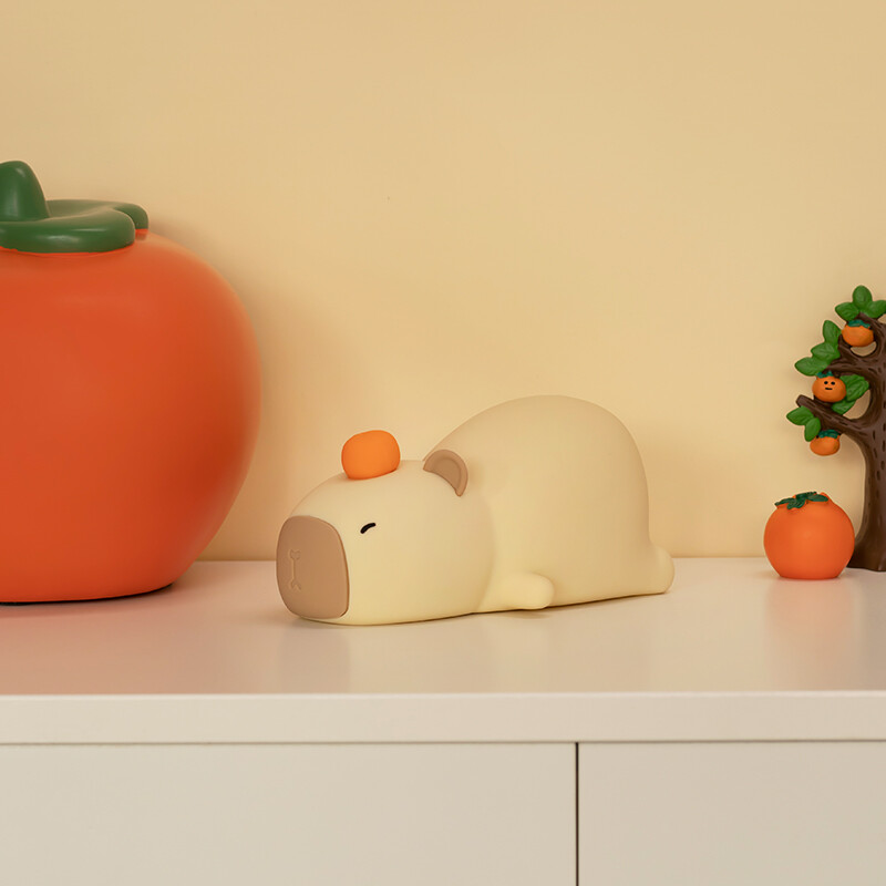 Capybara mielas silikoninis LED animacinių filmų naktinis šviestuvas USB įkraunamas pritemdomas miego naktinis šviestuvas, skirtas vaikų kambario dekoravimui, gimtadienio dovana