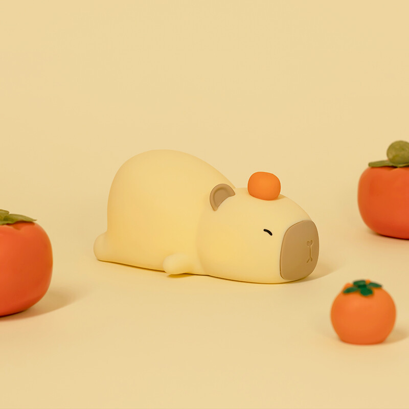 Capybara mielas silikoninis LED animacinių filmų naktinis šviestuvas USB įkraunamas pritemdomas miego naktinis šviestuvas, skirtas vaikų kambario dekoravimui, gimtadienio dovana