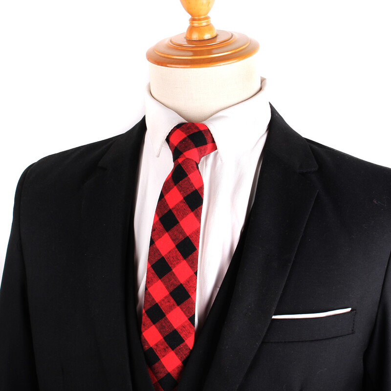 Marka Karirane kravate za muškarce Modna ležerna kravata Gravatas pamučna muška kravata za vjenčanje Gravata klasična Corbata crvena ovratnica