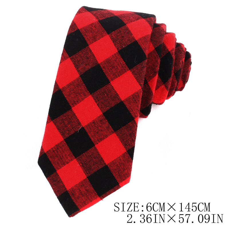 Marka Karirane kravate za muškarce Modna ležerna kravata Gravatas pamučna muška kravata za vjenčanje Gravata klasična Corbata crvena ovratnica