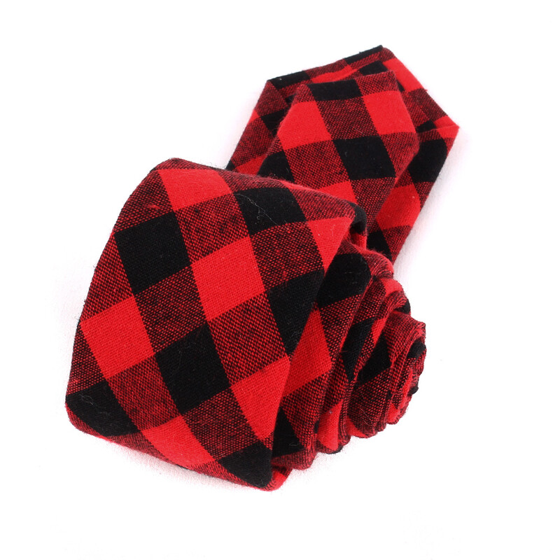 Marka Karirane kravate za muškarce Modna ležerna kravata Gravatas pamučna muška kravata za vjenčanje Gravata klasična Corbata crvena ovratnica