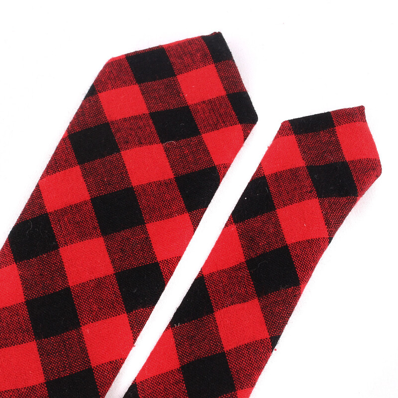 Marka Karirane kravate za muškarce Modna ležerna kravata Gravatas pamučna muška kravata za vjenčanje Gravata klasična Corbata crvena ovratnica