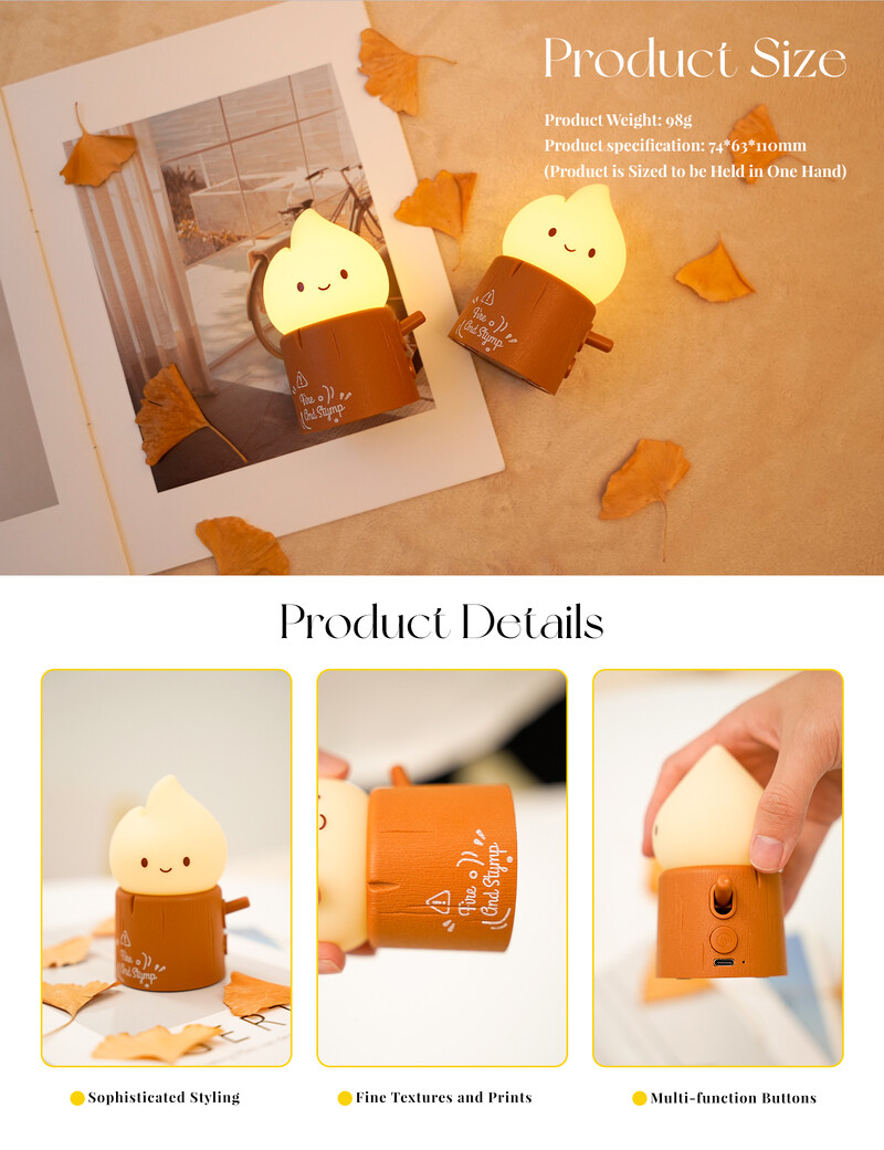 Neliepsnos žvakės Naktinė šviesa Miela žibalinė miegamoji naktiniai šviestuvai, reguliuojami 2 apšvietimo režimai, naktinė lempa, skirta vaikų miegamajam