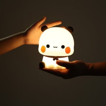 Kawaii Bear Panda Bubu And Dudu Led Night Light Light Χαριτωμένο κινούμενα σχέδια νυχτερινό φως κρεβατοκάμαρας ζώων Διακοσμητικά δώρα κούκλες σαλονιού