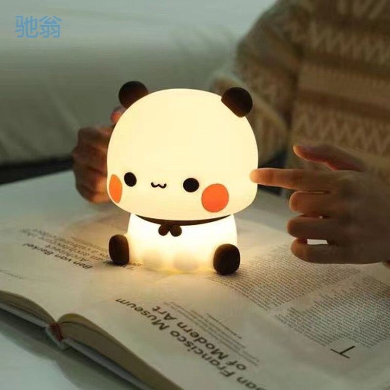 Kawaii Bear Panda Bubu ir Dudu Led naktinės šviesos lempa Mielas animacinis filmukas Naktinis gyvūnas Miegamojo Dekoratyvinės svetainės lėlės dovanos