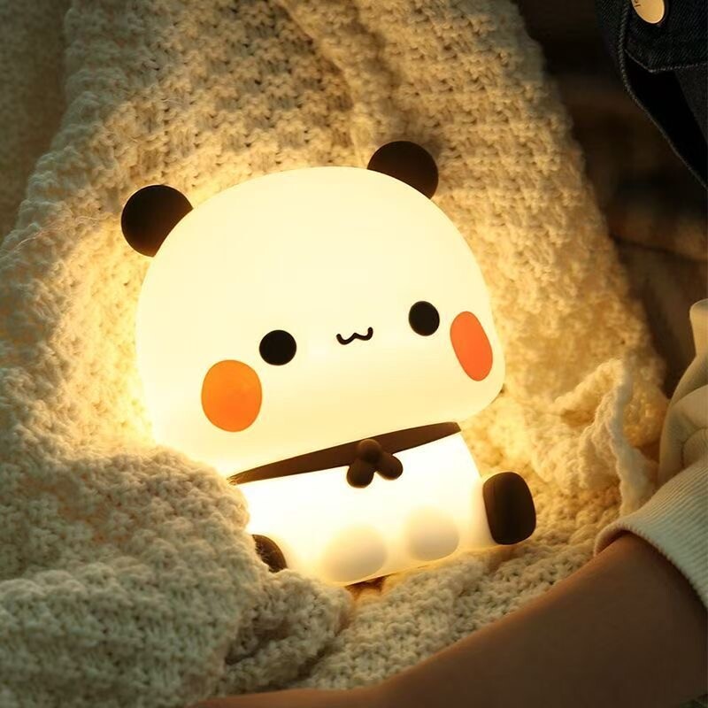 Kawaii Bear Panda Bubu ir Dudu Led naktinės šviesos lempa Mielas animacinis filmukas Naktinis gyvūnas Miegamojo Dekoratyvinės svetainės lėlės dovanos